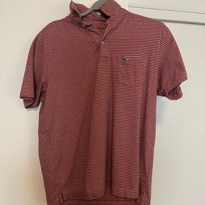 Men’s Small Pink And Navy Striped Vineyard Vines Polo.
